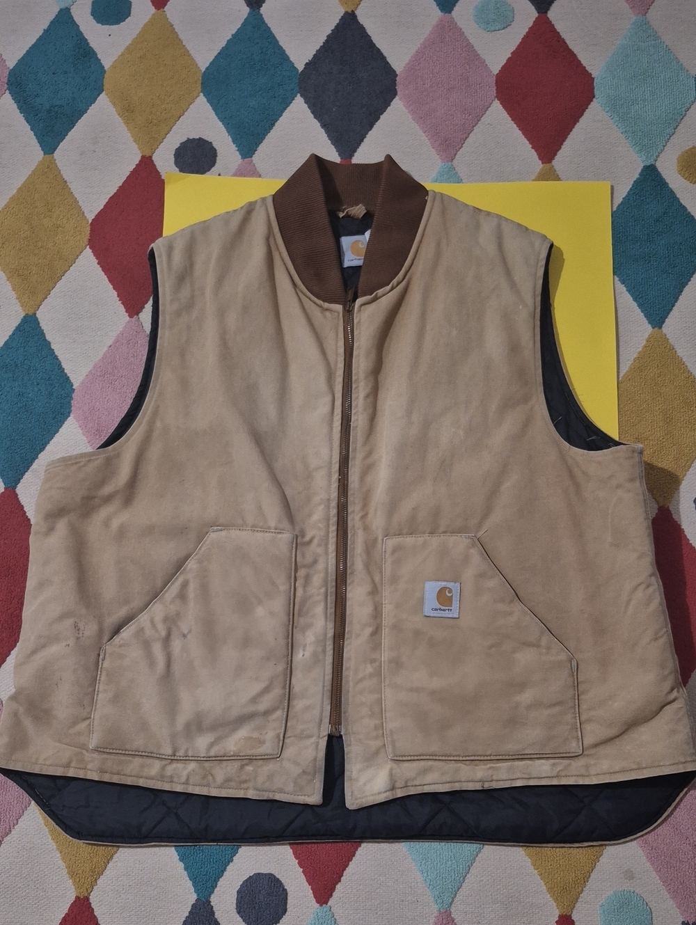 Vintage Carhartt Brown Arctic Quilt Lined Duck Vest